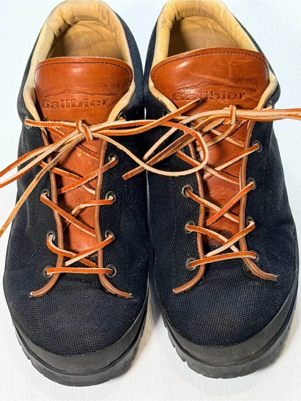 Vintage Galibier Jannu Hiking Boots Made France Leather Canvas Vibram Style Sz
